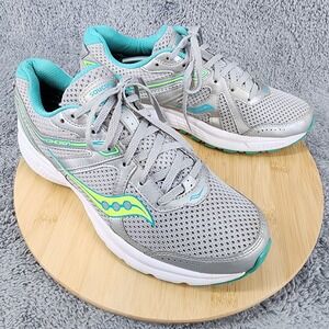 Saucony Grid Cohesion 11 Womens Sz 11 Silver Teal Running Shoes Sneakers S10420-